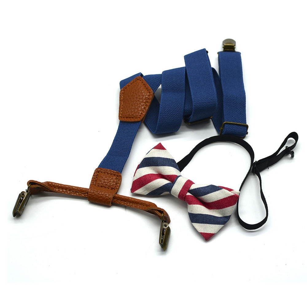 Boys Suspenders Bow Tie Set